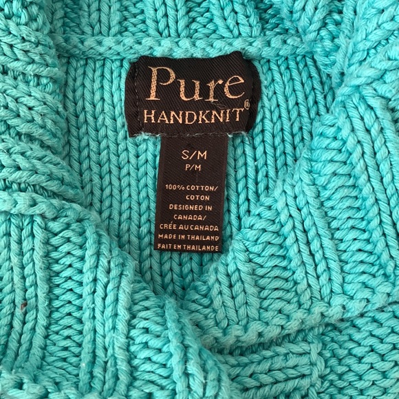 Pure HandKnit Chunky Sweater Vest Hand Crafted Wood Buttons Collar Neck - Picture 5 of 6